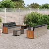 vidaXL Ensemble de canap&eacute; de jardin avec coussin 13 pcs Gris polyrotin