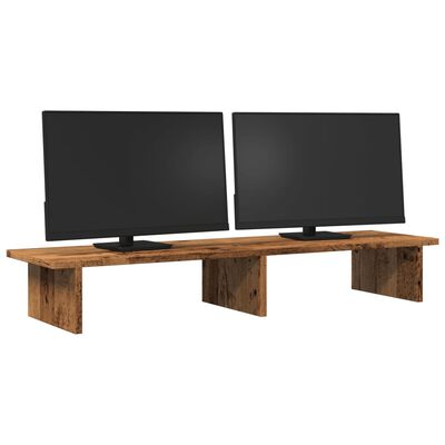 vidaXL Support de moniteur vieux bois 100x27x15 cm bois d'ingénierie