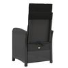 vidaXL Ensemble de bistro 3 pcs avec coussins noir r&eacute;sine tress&eacute;e