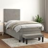 vidaXL Sommier &agrave; lattes de lit et matelas Gris clair 100x200cm Velours