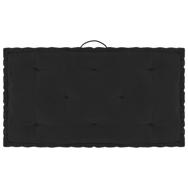vidaXL Coussins de plancher de palette lot de 3 Noir Coton