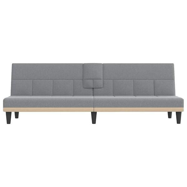 vidaXL Canap&eacute;-lit avec porte-gobelets gris clair tissu