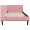 vidaXL Cadre de lit d'angle Rose 100 cm x 200 cm VeloursetContreplaqu&eacute;