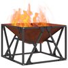 vidaXL Braise Marron 50 x 50 x 35 cm Acier patin&eacute;