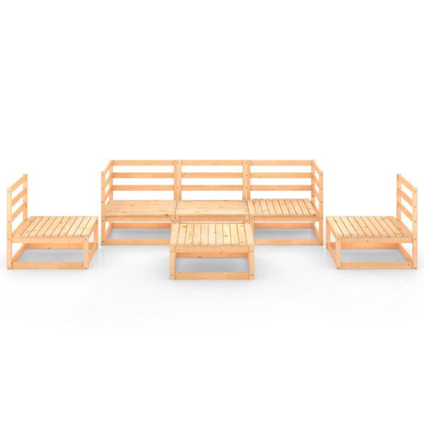 vidaXL Salon de jardin 6 pcs Bois de pin massif