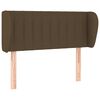 vidaXL T&ecirc;te de lit avec oreilles Marron fonc&eacute; 93x23x78/88 cm Tissu