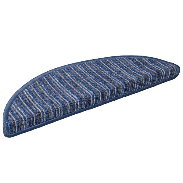 vidaXL Tapis d'escalier auto-adh&eacute;sifs 15 pcs Bleu 56 x 17 x 3 cm