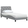 vidaXL Lit avec matelas gris clair 80x200 cm tissu