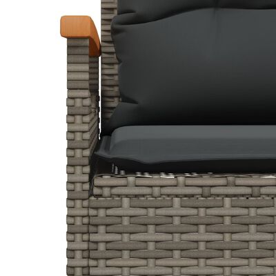 vidaXL Banc de jardin avec coussins 116x62,5x74 cm gris résine tressée