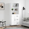 vidaXL Buffet haut Blanc 69,5x34x180 cm Bois d'ing&eacute;nierie