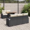vidaXL Ensemble de canap&eacute; de jardin 6 pcs Noir Poly rotin