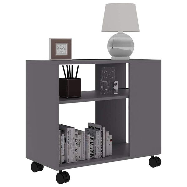 vidaXL Table d'appoint Gris 70x35x55 cm Bois d'ingénierie