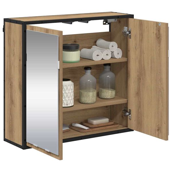 vidaXL &Eacute;tag&egrave;re Murale avec &eacute;tag&egrave;re Ch&ecirc;ne artisanal 65 x 20 x 60 cm