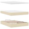 VidaXL Cadre de lit ottoman avec matelas cr&egrave;me 140x190 cm tissu