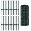 vidaXL Cl&ocirc;ture avec poteau Vert 0,4 x 50 m Acier et PVC