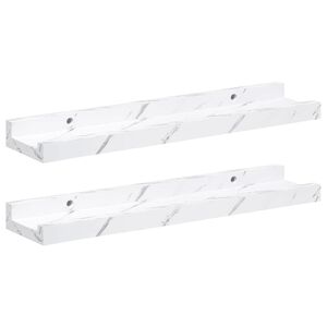 vidaXL &Eacute;tag&egrave;re Murale 2 pc Marbre blanc 40 x 9 x 3 cm
