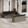 vidaXL Salon de jardin 11 pcs avec coussins gris r&eacute;sine tress&eacute;e