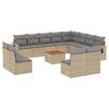 vidaXL Salon de jardin et coussins 13 pcs m&eacute;lange beige r&eacute;sine tress&eacute;e