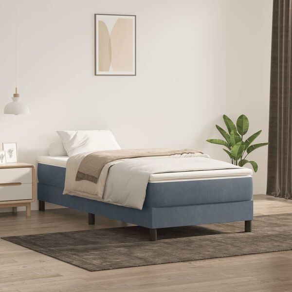 vidaXL Sommier &agrave; lattes de lit sans matelas gris fonc&eacute; 90x220 cm