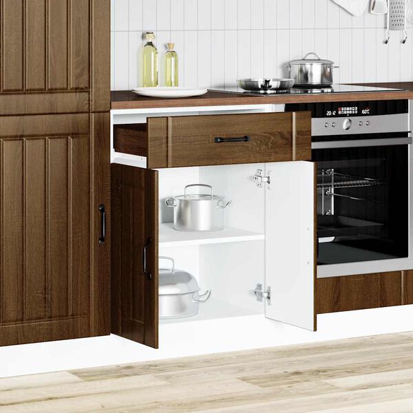 vidaXL Armoire de cuisine Lucca ch&ecirc;ne marron bois ing&eacute;nierie