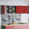 vidaXL Ensemble d'armoires &agrave; outils 5 pcs Rouge Acier enduit de poudre