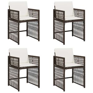 vidaXL Chaises de jardin avec coussins lot de 4 marron r&eacute;sine tress&eacute;e