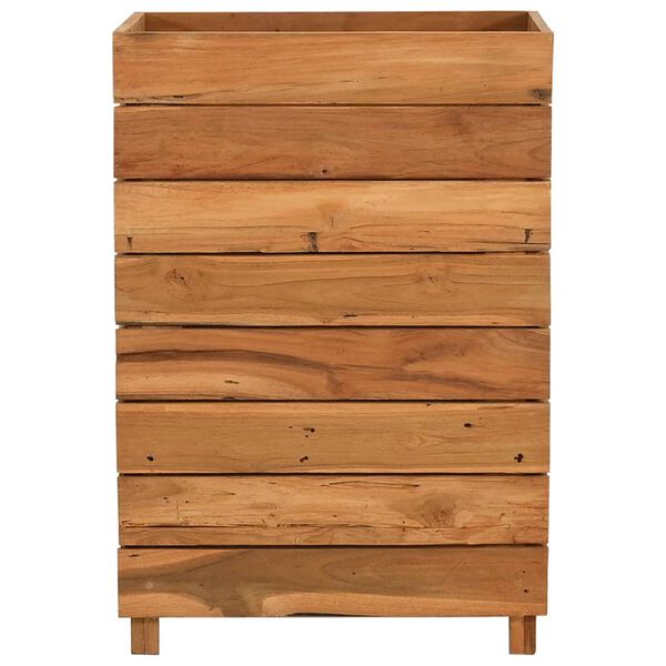vidaXL Lit sur&eacute;lev&eacute; 50x40x72 cm bois de teck recycl&eacute; et acier