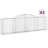 vidaXL Paniers &agrave; gabions arqu&eacute;s 5 pcs 300x30x80/100 cm fer galvanis&eacute;