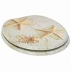 vidaXL Si&egrave;ge de toilette Jaune et blanc 44 x 38 cm Panneau MDF