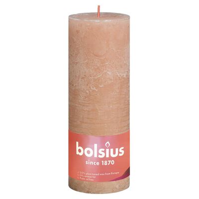 Bolsius Bougies pilier rustiques Shine 4 pcs 190x68 mm Rose brumeux