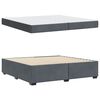 vidaXL Cadre de lit avec matelas Gris fonc&eacute; 200 x 200 cm tissu