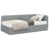 vidaXL Cadre de lit d'angle avec matelas Gris clair 100 x 200 cm tissu