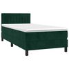vidaXL Sommier &agrave; lattes de lit et matelas et LED Vert fonc&eacute; 90x190cm