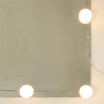 vidaXL Ensemble de coiffeuse avec LED Blanc Bois d'ingénierie