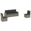 vidaXL Salon de jardin 5 pcs avec coussins gris r&eacute;sine tress&eacute;e