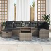 vidaXL Ensemble de canap&eacute; de jardin avec coussin 8 pcs Gris Poly rotin