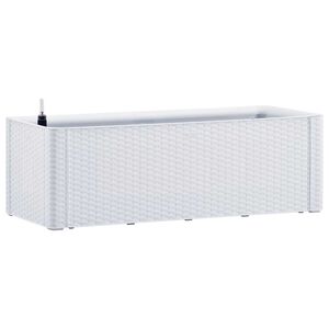 vidaXL Lit sur&eacute;lev&eacute; de jardin et syst&egrave;me d'arrosage Blanc 100x43x33 cm