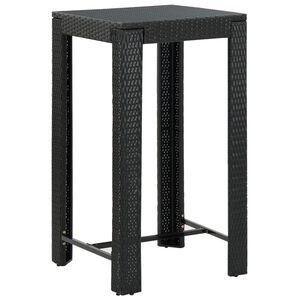 vidaXL Table de bar de jardin Noir 60,5x60,5x110,5 cm R&eacute;sine tress&eacute;e