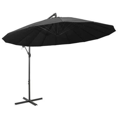 vidaXL Parasol suspendu avec poteau anthracite 3 m