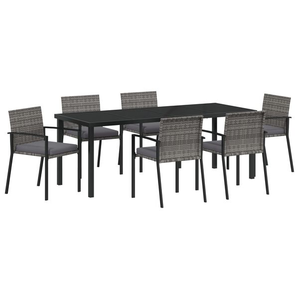 vidaXL Ensemble de salle &agrave; manger pour jardin 6 pcs Gris