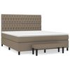 vidaXL Sommier &agrave; lattes de lit avec matelas Taupe 180x200 cm Tissu