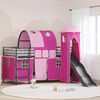 vidaXL Lit mezzanine pour enfants Noir et rose 107 x 200 cm M&eacute;tал