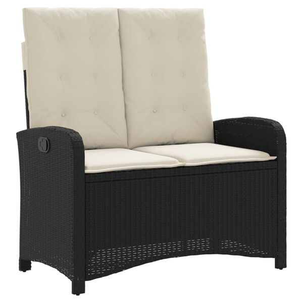 vidaXL Ensemble &agrave; manger de jardin coussins 5pcs Noir R&eacute;sine tress&eacute;e