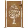 vidaXL Portail de jardin 100x125 cm en acier Corten avec motif arbre