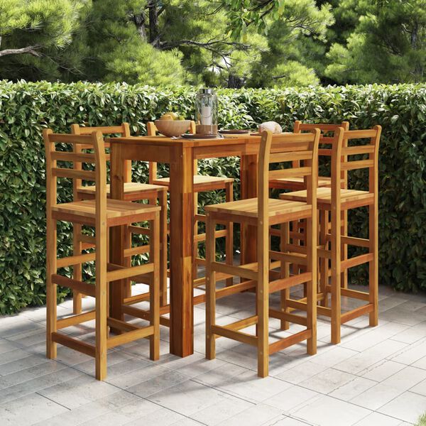 vidaXL Ensemble de bar de jardin 7 pcs bois d'acacia solide