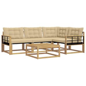 vidaXL Ensemble de canap&eacute;s d'ext&eacute;rieur 5 pc Blanc et Beige