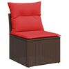 vidaXL Salon de jardin avec coussins 5pcs marron résine tressée acacia