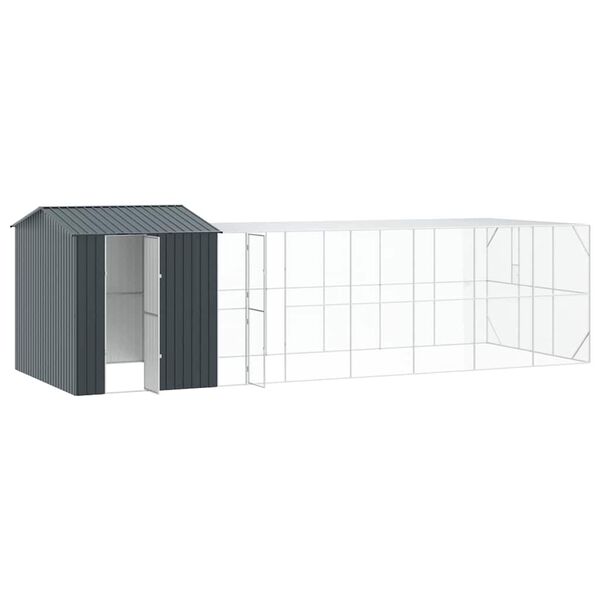 vidaXL Cage pour oiseaux Anthracite 845 x 304 x 247 cm Acier galvanis&eacute;