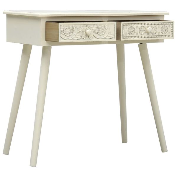 vidaXL Table console avec 2 tiroirs Gris sculpt&eacute; 80x40x77,8 cm Bois