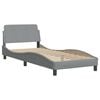 vidaXL Lit avec matelas Hvar gris clair 80x200 cm tissu